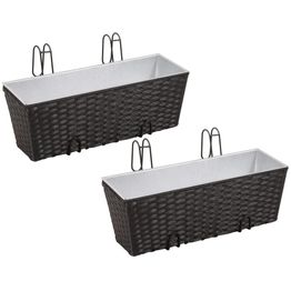 Puolisuunnikas parvekkeen kukkaruukkusarja 50 cm 2 kpl musta