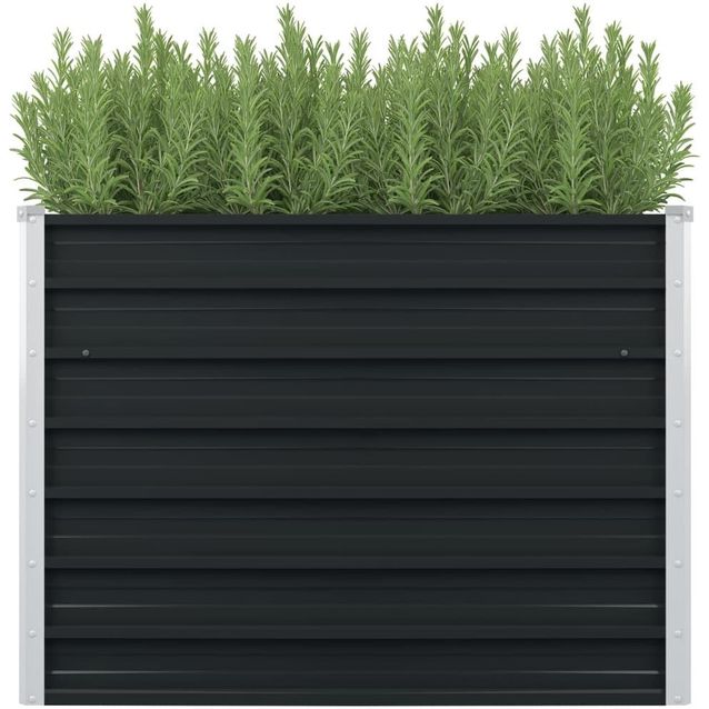 Puutarhalaatikko 100x100x77cm galvanoitu teräs antrasiitti_1