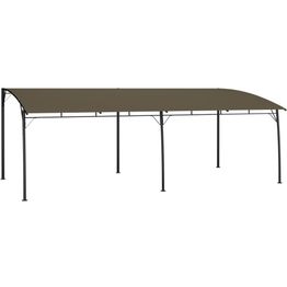 Puutarhan aurinkokatos 6x3x2,25 m harmaanruskea