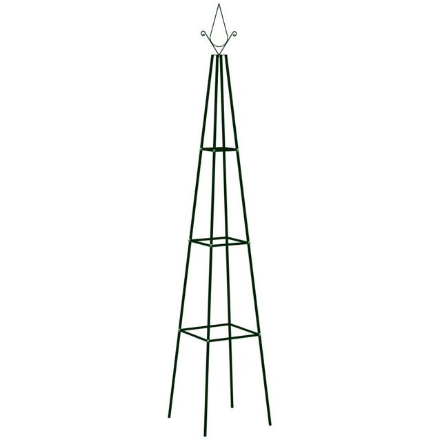 Puutarhan kasvitelineet 2 kpl musta 35x35x195 cm rauta_1