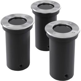 Puutarhan maahan upotettavat spottivalot 3 kpl pyöreä