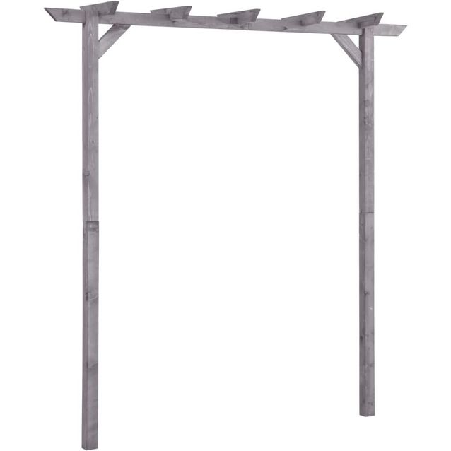 Puutarhan pergola harmaa 200x40x205 cm kyllästetty mänty_1