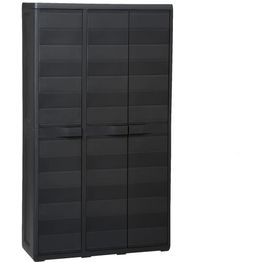 Puutarhan varastokaappi 4 hyllyä musta