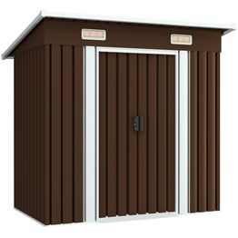 Puutarhan varastovaja ruskea 194x121x181 cm teräs 2,1m2