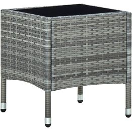 Puutarhapöytä harmaa  40x40x45 cm polyrottinki
