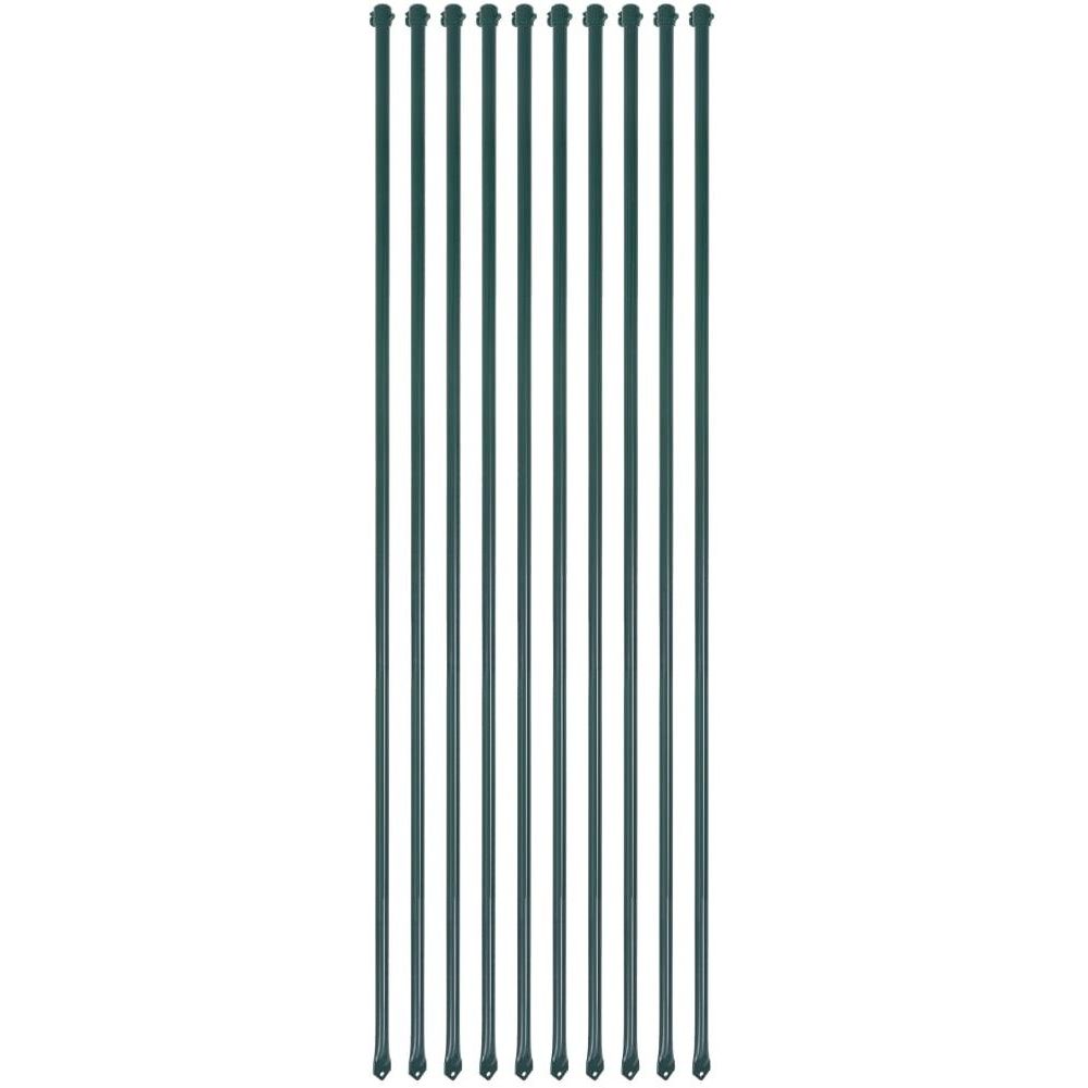 Puutarhatolpat 10 kpl 1,5 m metalli vihreä