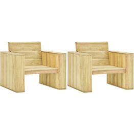 Puutarhatuolit 2 kpl 89x76x76 cm kyllästetty mänty