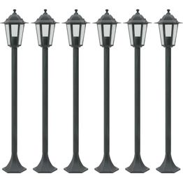 Pylväsvalaisimet 6 kpl e27 110 cm alumiini tummanvihreä