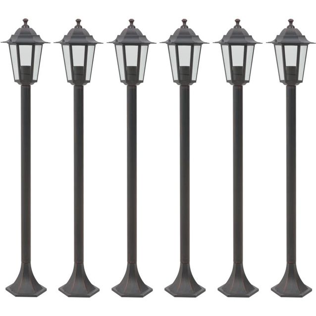 Pylväsvalaisimet puutarhaan 6 kpl e27 110cm alumiini pronssi_1