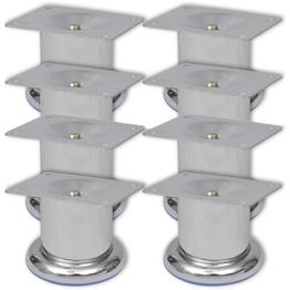 Pyöreät sohvanjalat 8 kpl kromi 60 mm