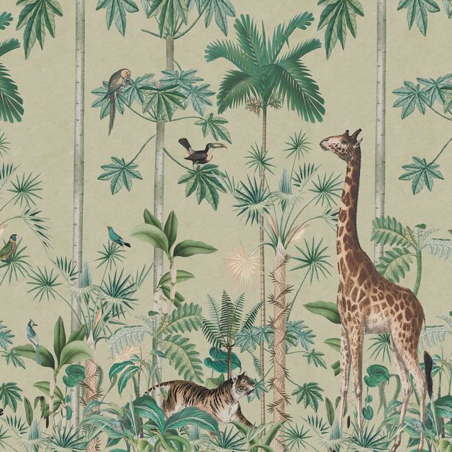Mittatilaustapetti Rebel Walls Giraffes Stroll, Sunny (R16794)