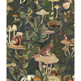 Tapetti Rebel Walls Wildlife Creek Forest Green, eläin, kasvi, vihreä