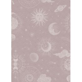 Tapetti Rebel Walls Planetarium Pink, avaruus, tähti, vintage, vaaleanpunainen