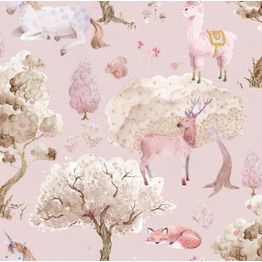 Lastenhuoneen tapetti Rebel Walls Dreamland Bubblegum, vaaleanpunainen