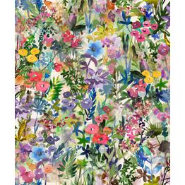 Tapetti Rebel Walls Poppy Meadow Rainbow, romanttinen, monivärinen