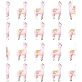 Lastenhuoneen tapetti Rebel Walls Alpaca Rebel Pink, eläin, vaaleanpunainen