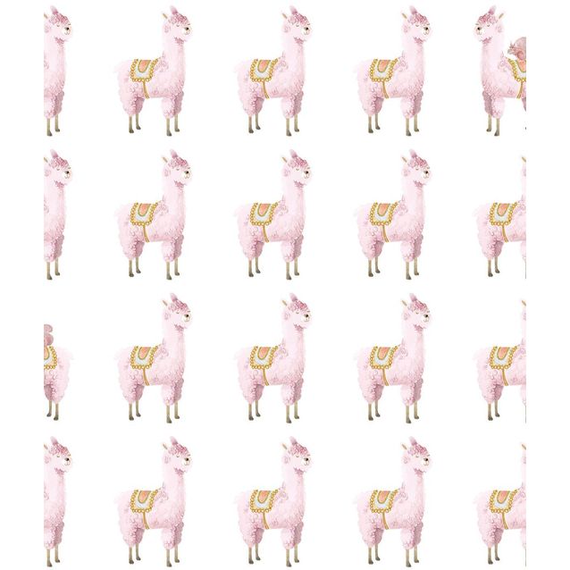 Lastenhuoneen tapetti Rebel Walls Alpaca Rebel Pink