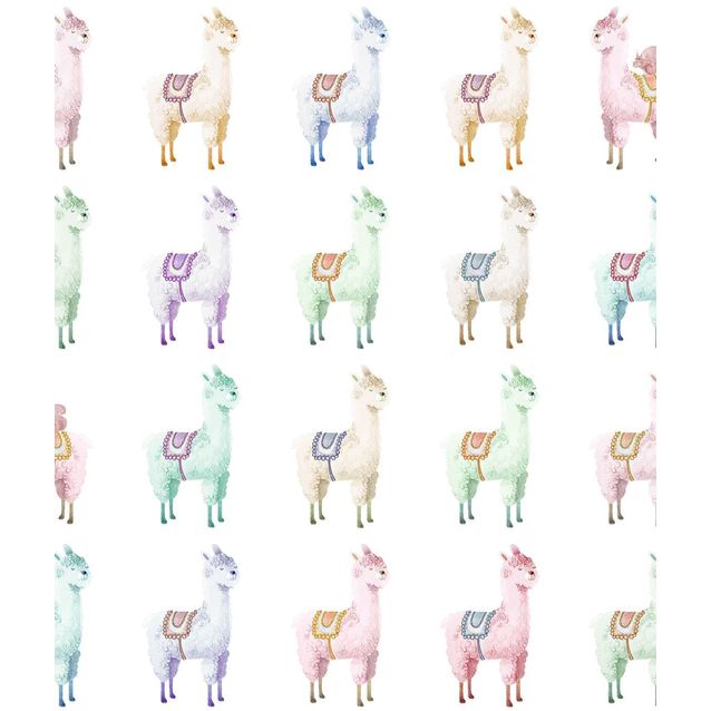 Lastenhuoneen tapetti Rebel Walls Alpaca Rebel Rainbow