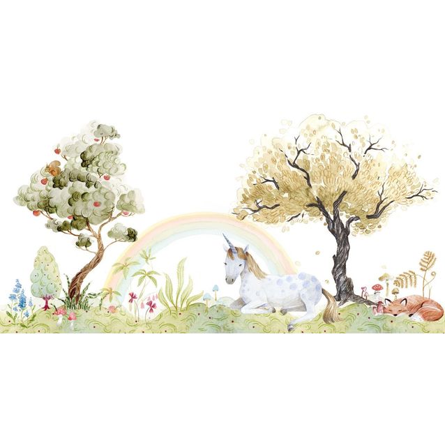 Lastenhuoneen tapetti Rebel Walls Unicorn Dream Rainbow, mittatilaus