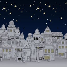 Mittatilaustapetti Rebel Walls Star Town, Night (R18211)