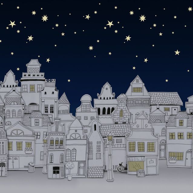 Mittatilaustapetti Rebel Walls Star Town, Night (R18211)