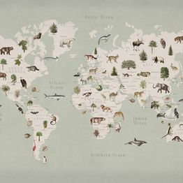 Mittatilaustapetti Rebel Walls Animal World, Mint (R18441)