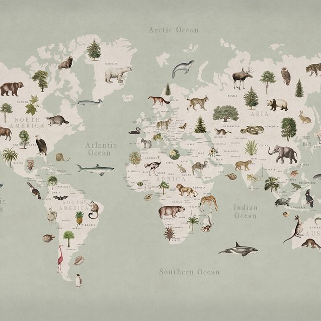 Mittatilaustapetti Rebel Walls Animal World, Mint (R18441)