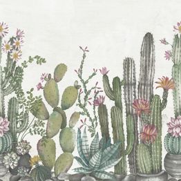 Mittatilaustapetti Rebel Walls Playfull Cactus, Ivory (R18452)