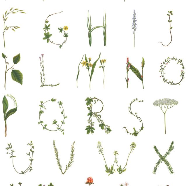 Tapetti Rebel Walls Floral Alphabet Mini Swedish (R18535)