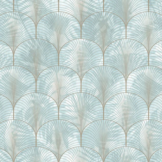 Tapetti Rebel Walls Art Deco Palms, Silver (R18574)