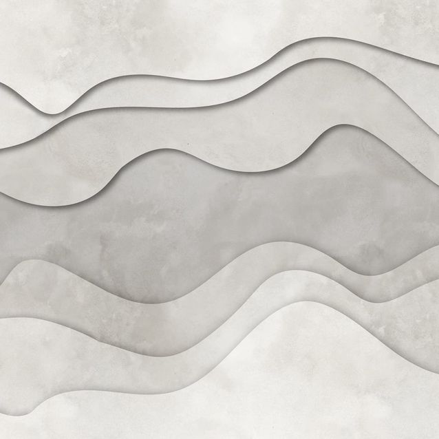 Mittatilaustapetti Rebel Walls 3D Wave, White (R18629)