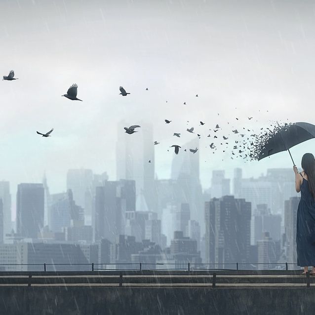 Mittatilaustapetti Rebel Walls Rain Bird (R19079)