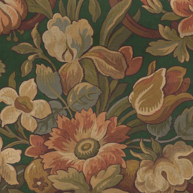 Mittatilaustapetti Rebel Walls Vintage Flora, Green (R19238)