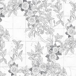 Mittatilaustapetti Rebel Walls Rose Tiles, Graphite (R19310)