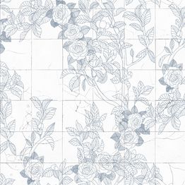 Mittatilaustapetti Rebel Walls Rose Tiles, Blue (R19311)