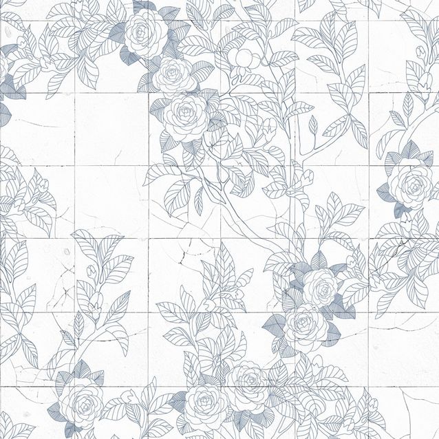 Mittatilaustapetti Rebel Walls Rose Tiles, Blue (R19311)