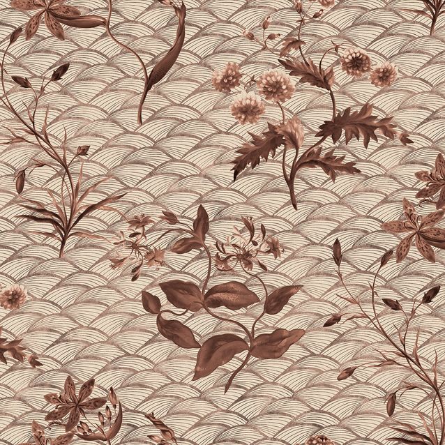 Mittatilaustapetti Rebel Walls Floral Ripple Rust (R19320)