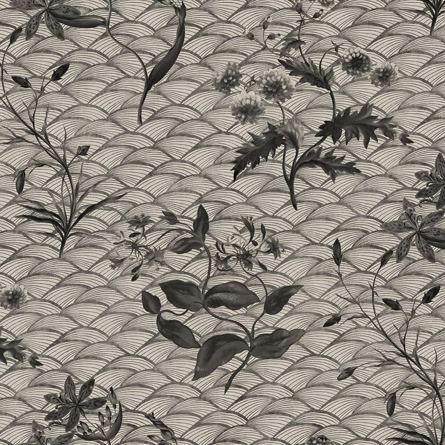 Mittatilaustapetti Rebel Walls Floral Ripple Graphite (R19322)