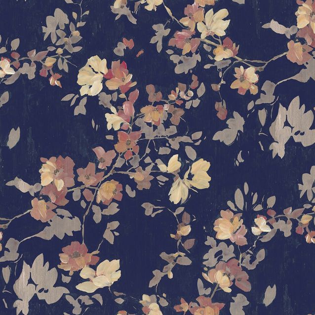 Mittatilaustapetti Rebel Walls Blooming Garden, Dark Blue (R19323)
