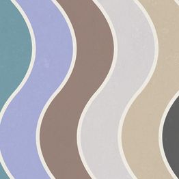 Mittatilaustapetti Rebel Walls Seventies Waves, Rainbow (R19420)