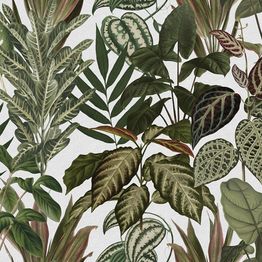 Mittatilaustapetti Rebel Walls Mischievous Jungle, White (R19444)