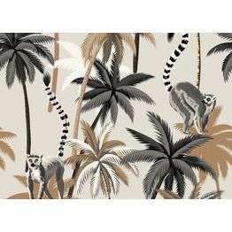 Kuvatapetti Rebel Walls Lemur Palms hiekka, mittatilaus, non-woven