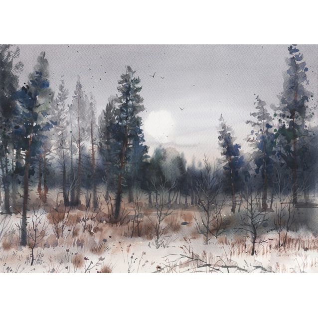 Kuvatapetti Rebel Walls Melodic Forest sininen, mittatilaus, non-woven