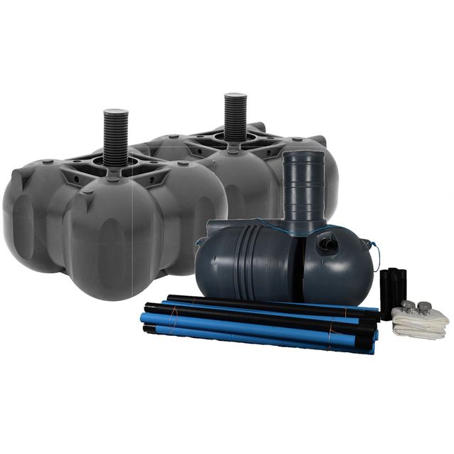 Umpisäiliöt kytkettynä Rotomon RM 5500 etusäiliö ja Rotomon RM 5500 + Imeytysjärjestelmä Rotomon RM Sako 2/1500
