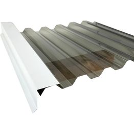Valokatteen reunapelti Keraplast, 65+70x1250mm, 90°, valkoinen RR20