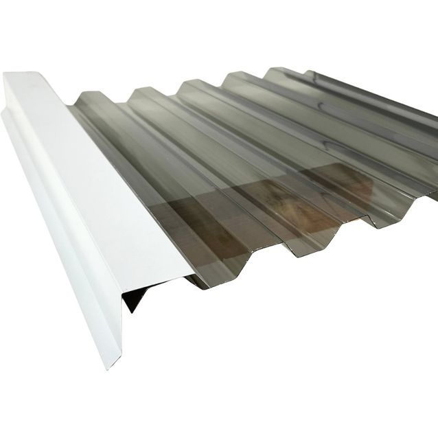 Valokatteen reunapelti Keraplast, 65+70x1250mm, 90°, valkoinen RR20