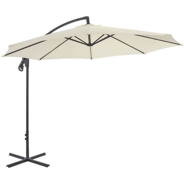 Riippuva aurinkovarjo teräspylväällä 30 cm hiekka_1