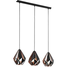 Riippuvalaisin Eglo Vintage Carlton 1 3-osainen musta/kupari