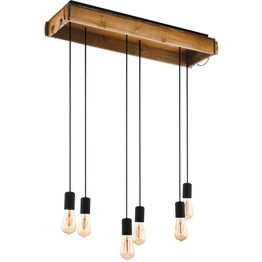 Riippuvalaisin Eglo Vintage Wootton 6-osainen musta/puu