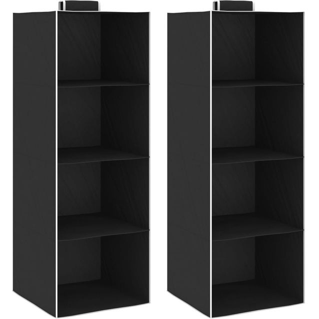 Roikkuva vaatekaapin säilytystila 2kpl 4 hyllyä kangas_1